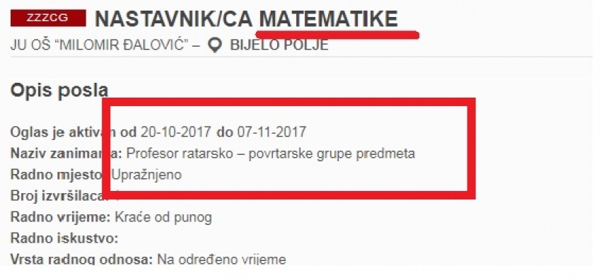 Ishod oglasa koji nas je nasmijao: Matematičar ne mora da bude ni ratar ni povrtar