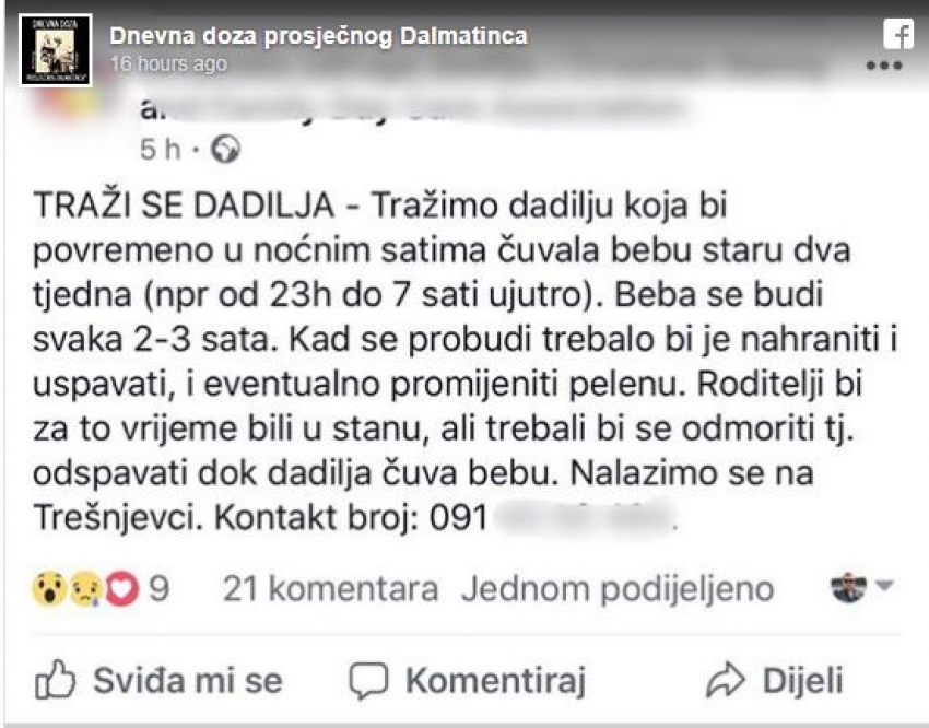 Oglas koji je uznemirio Balkan: Roditelji traže dadilju da im čuva bebu dok spavaju