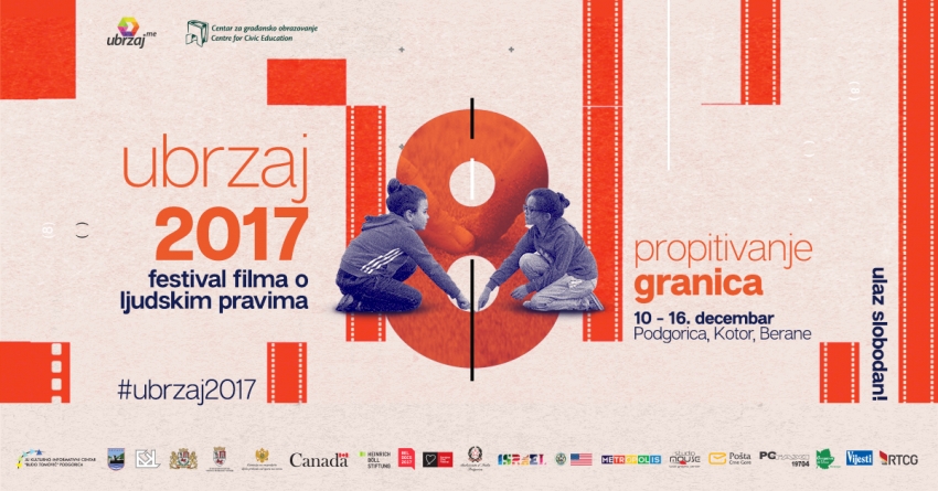 Festival filma o ljudskim pravima “Ubrzaj 2017” od 10. do 16. decembra