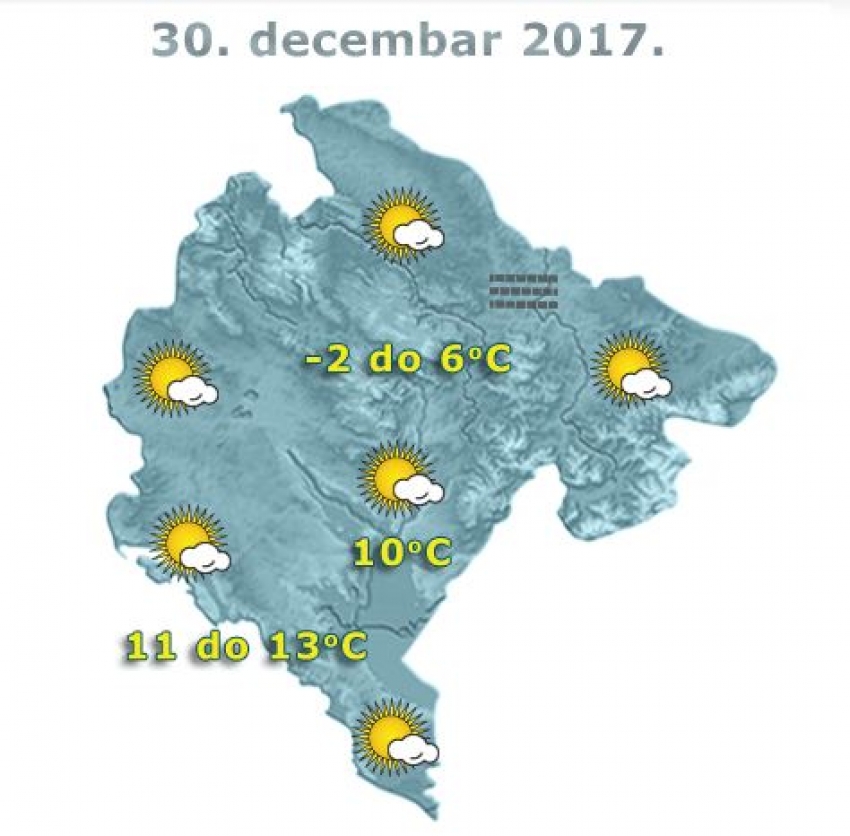 Ovo je prognoza vremena za 30. decembar