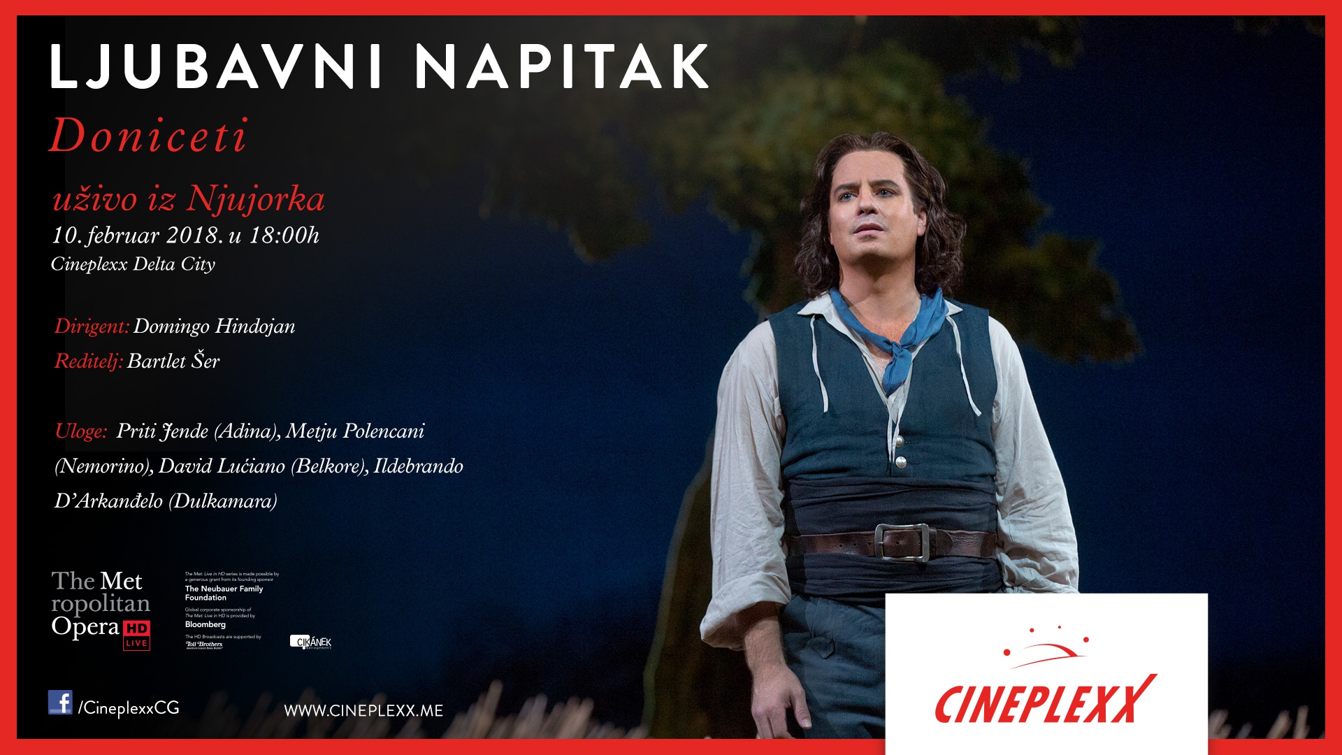 “Ljubavni napitak”: Komična Donicetijeva opera sjutra u Cineplexxu