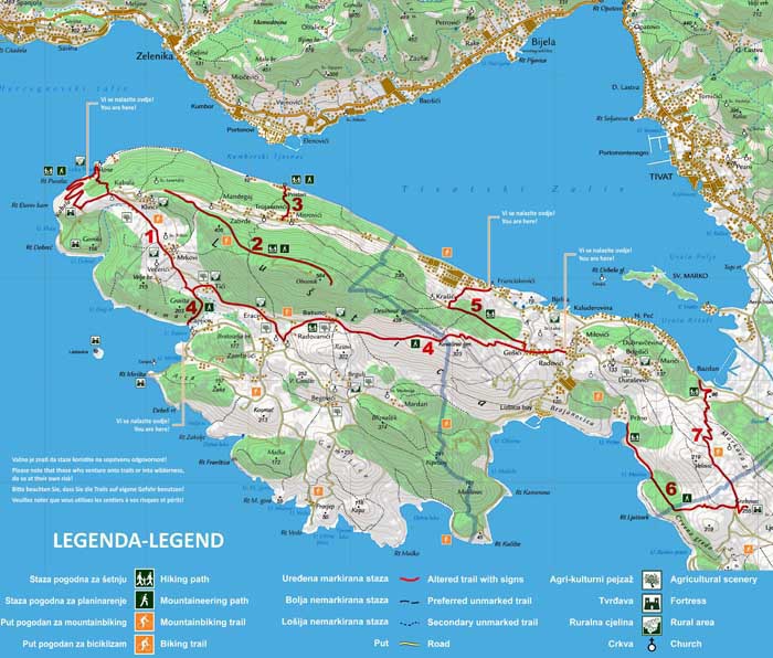 Luštica dobila sedam uređenih planinskih staza