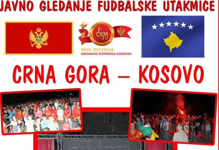 Javno gledanje utakmice Crna Gora Kosovo u Nikšiću