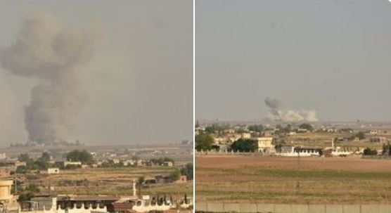 Prve fotografije i snimci sa sjevera Sirije: Padaju bombe, ljudi bježe