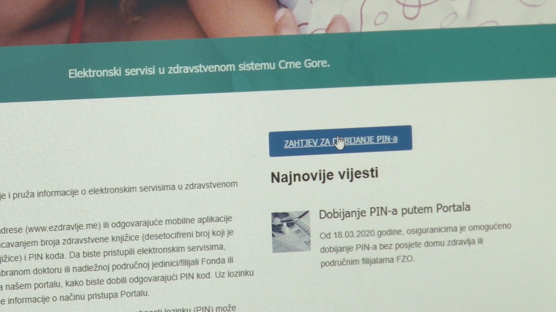 Onlajn dodjeljivanje PIN koda za korišćenje portala eZdravlje: Iz Fonda pojasnili proceduru