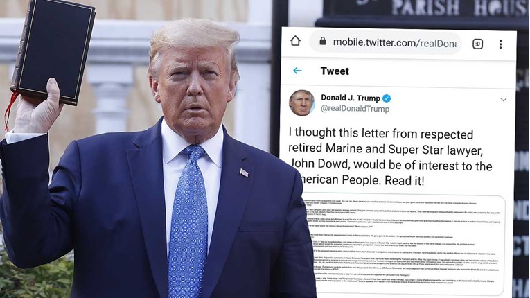 Trump objavio pismo u kojem se mirni demonstranti nazivaju teroristima