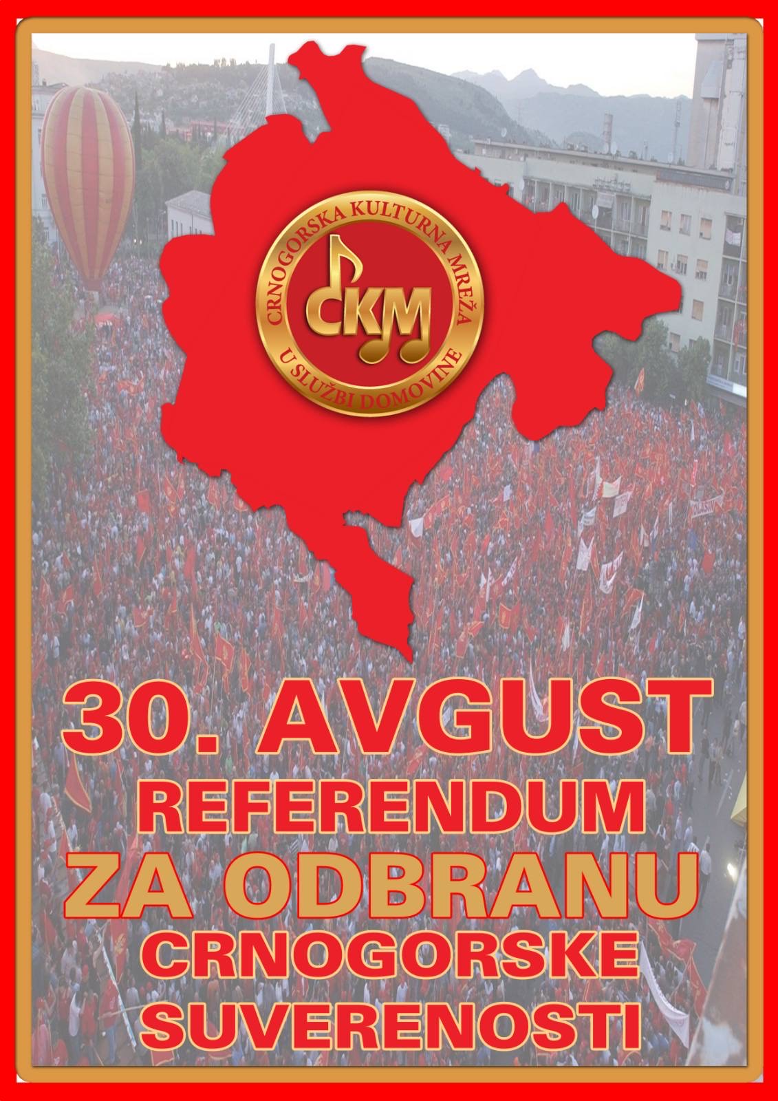 CKM: 30. avgust referendum za odbranu crnogorske suverenosti