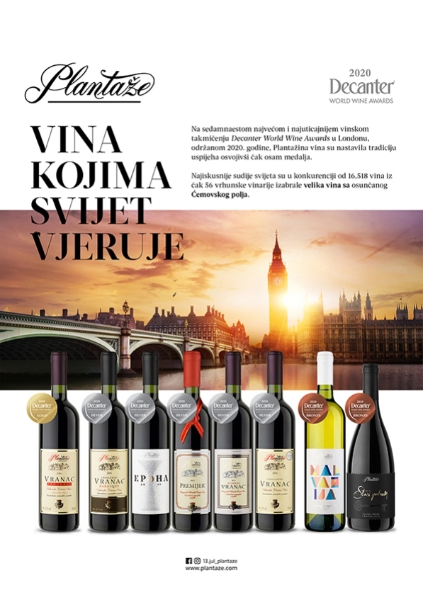 Plantaze ponovile uspjeh na Dekanteru u Londonu: Osam novih medalja&#8230;