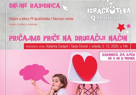 Naredne sedmice online radionica za djecu: Pričajmo priče na drugačiji način
