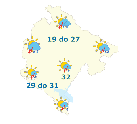 Sjutra kiša, do 32 stepena