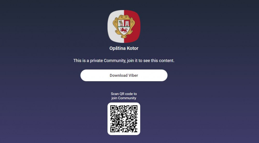 Kreirana Viber zajednica Opštine Kotor