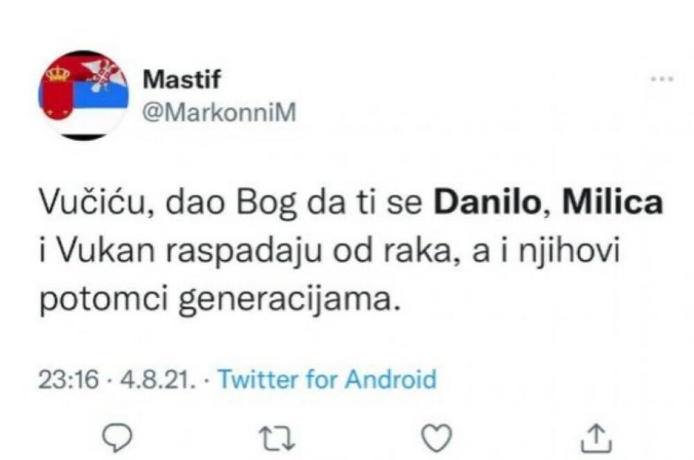 Užasne PRETNJE DJECI VUČIĆA, Danilu, Milici i Vukanu (FOTO)