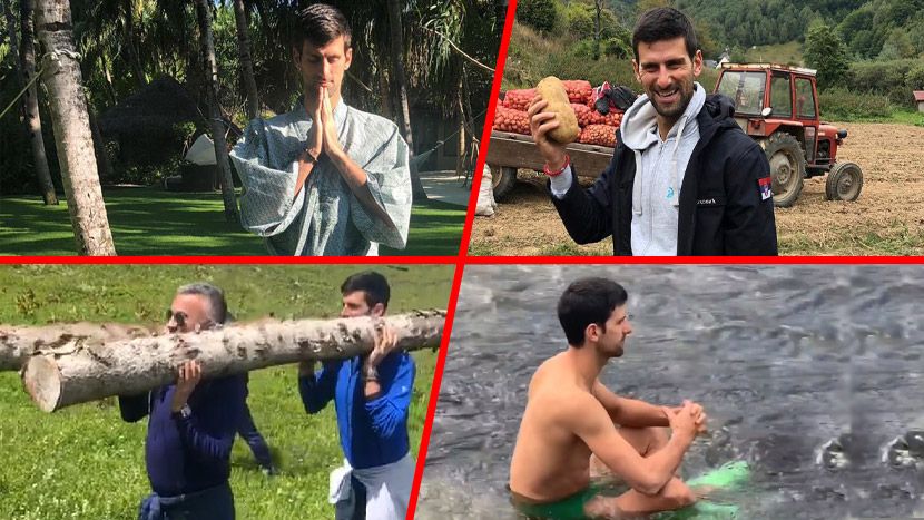 LEGENDA: Đoković vadi krompir, nosi stabla, kupa se u potoku (FOTO)