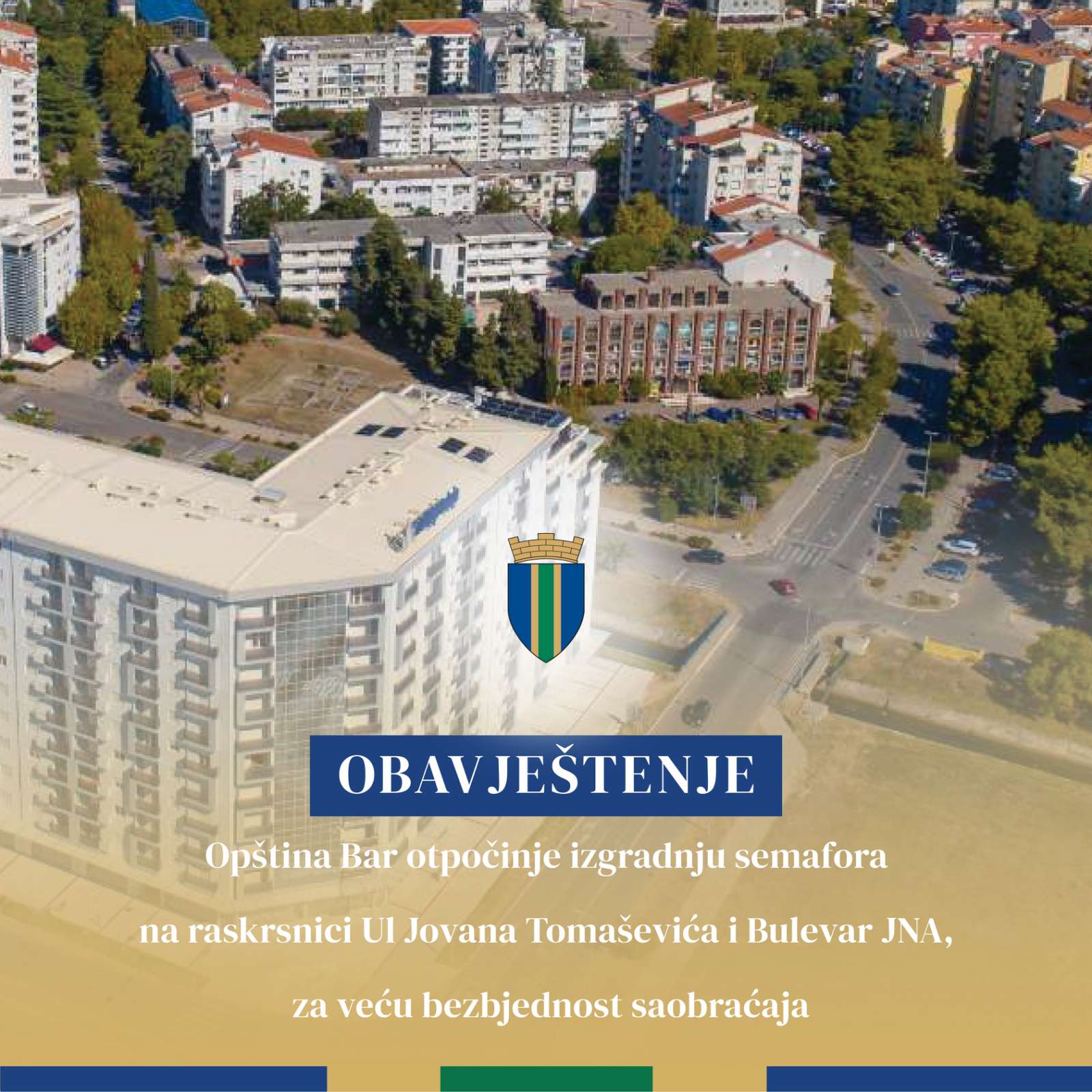Opština Bar: Semafori na raskrsnici kod Volija, za veću bezbijednost saobraćaja