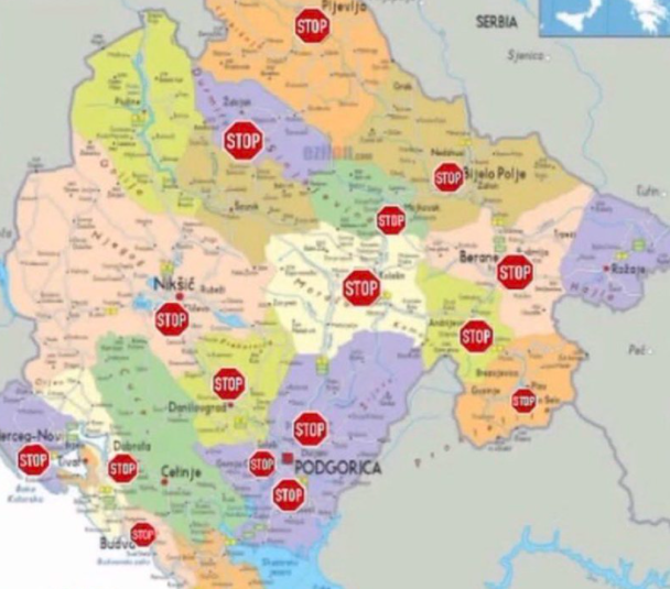 Ovo je mapa današnjih blokada: Zaobilaze Cetinje u širokom luku