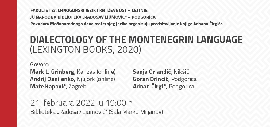 Fakultet za crnogorski jezik i književnost pripremio programe povodom Međunarodnog dana maternjeg jezika