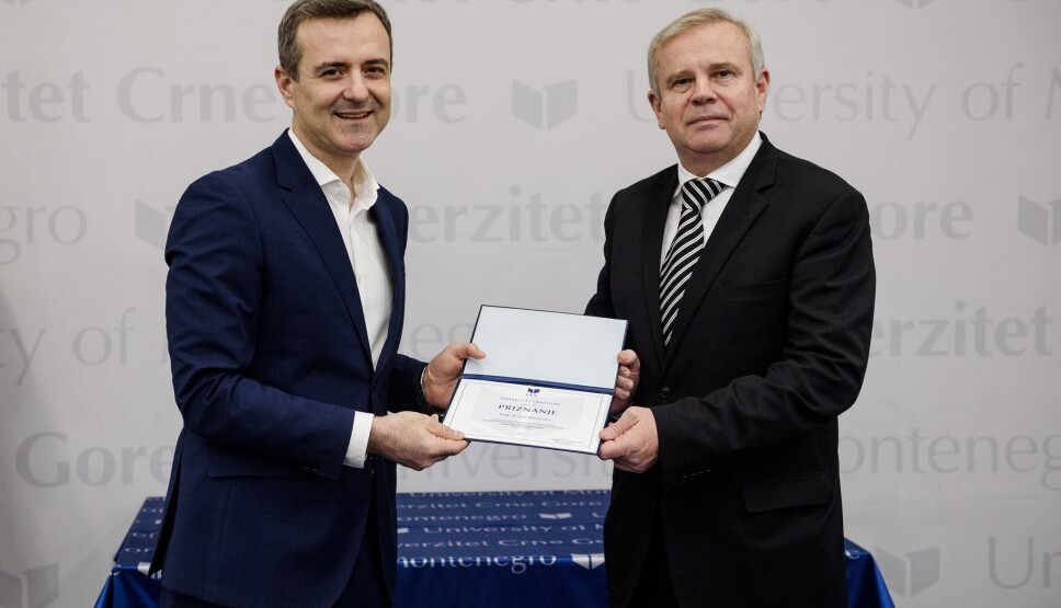 Profesor Saša Knežević dobitnik Priznanja Univerziteta Crne Gore