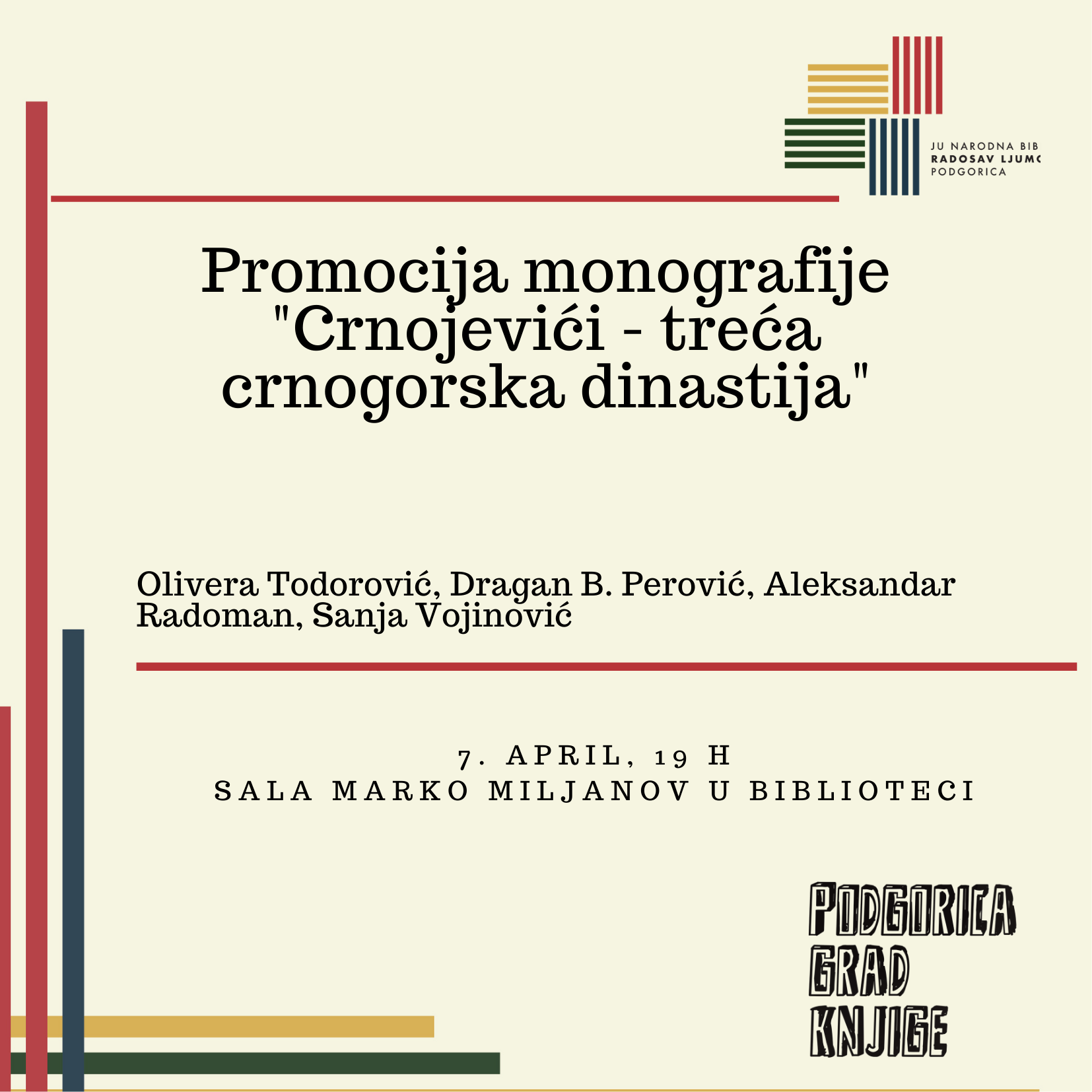 &#8220;Crnojevići – treća crnogorska dinastija&#8221; u Narodnoj biblioteci