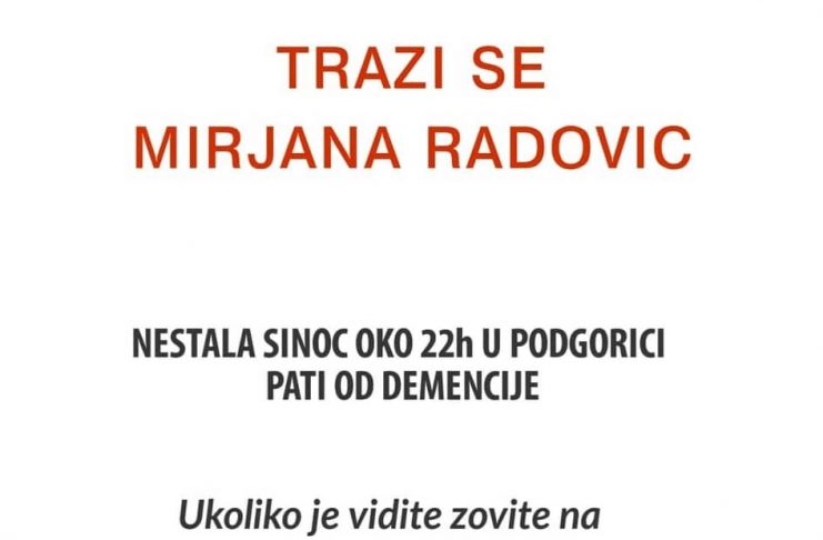Nestala Mirjana Radović | Standard