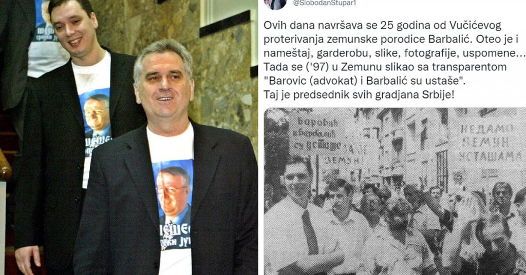 Jutarnji: Objavljena fotografija Vučića kada je iz Zemuna protjerivao porodicu Barbalić jer su Hrvati