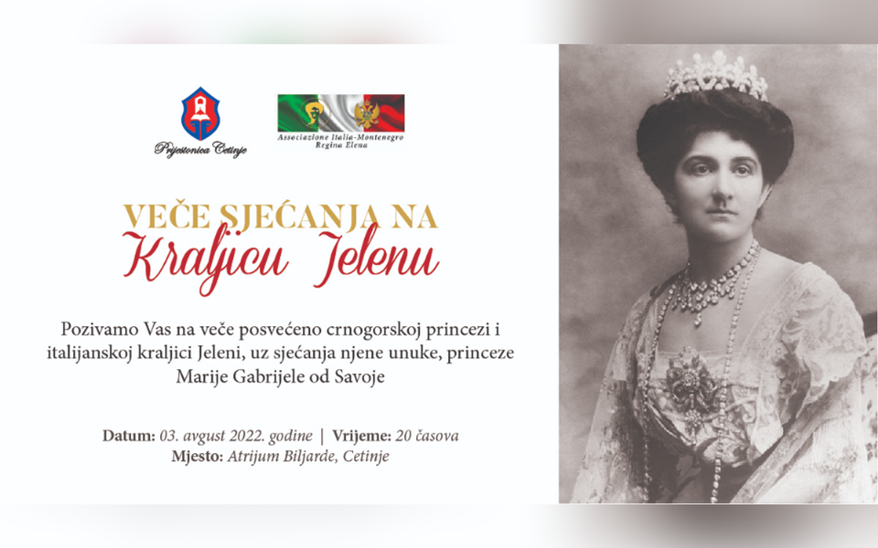 Veče posvećeno Kraljici Jeleni na Cetinju