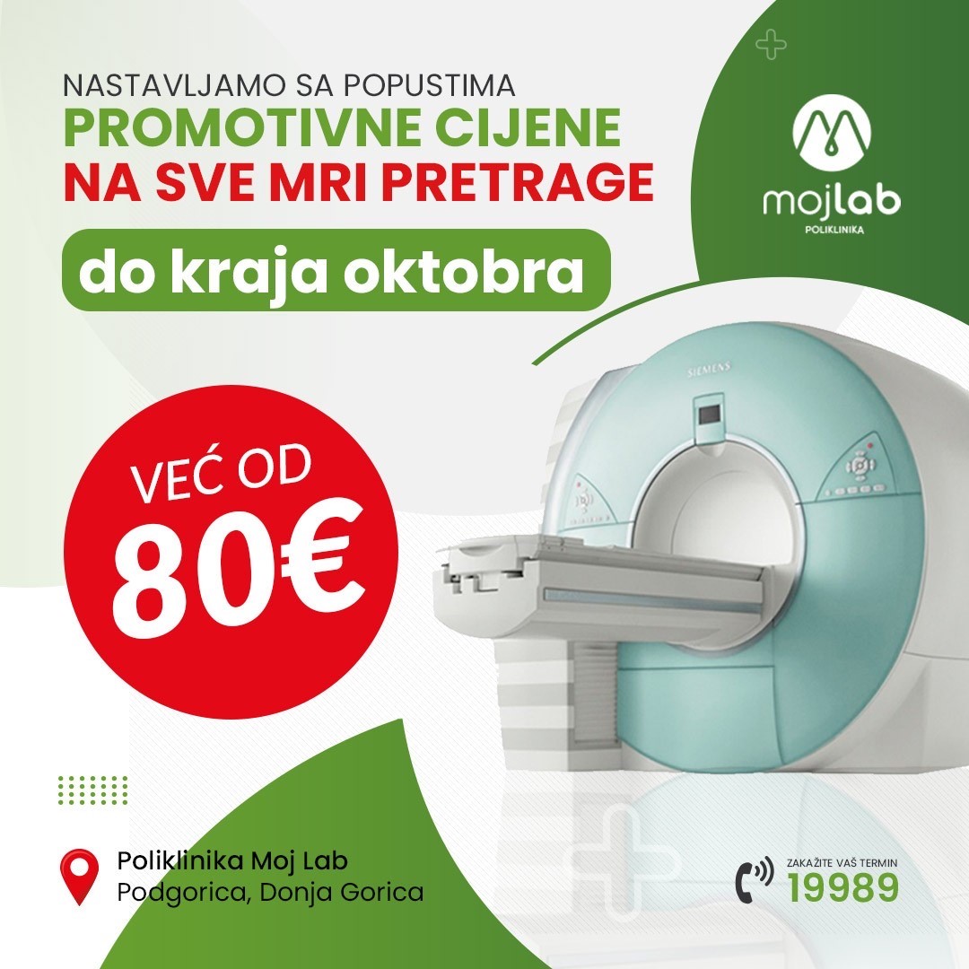 Akcija promotivnih cijena za preglede na magnetnoj rezonanci se nastavlja do kraja oktobra!
