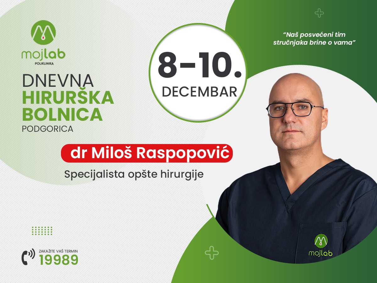 Priznati stručnjak za minimalno invazivne operacije iz oblasti opšte hirurgije u Moj Lab poliklinici