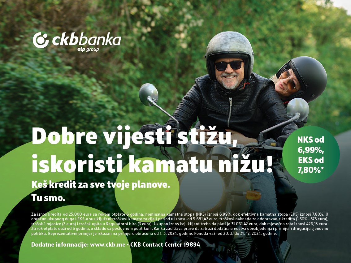 CKB keš kredit: Dobre vijesti stižu, iskoristi kamatu nižu!