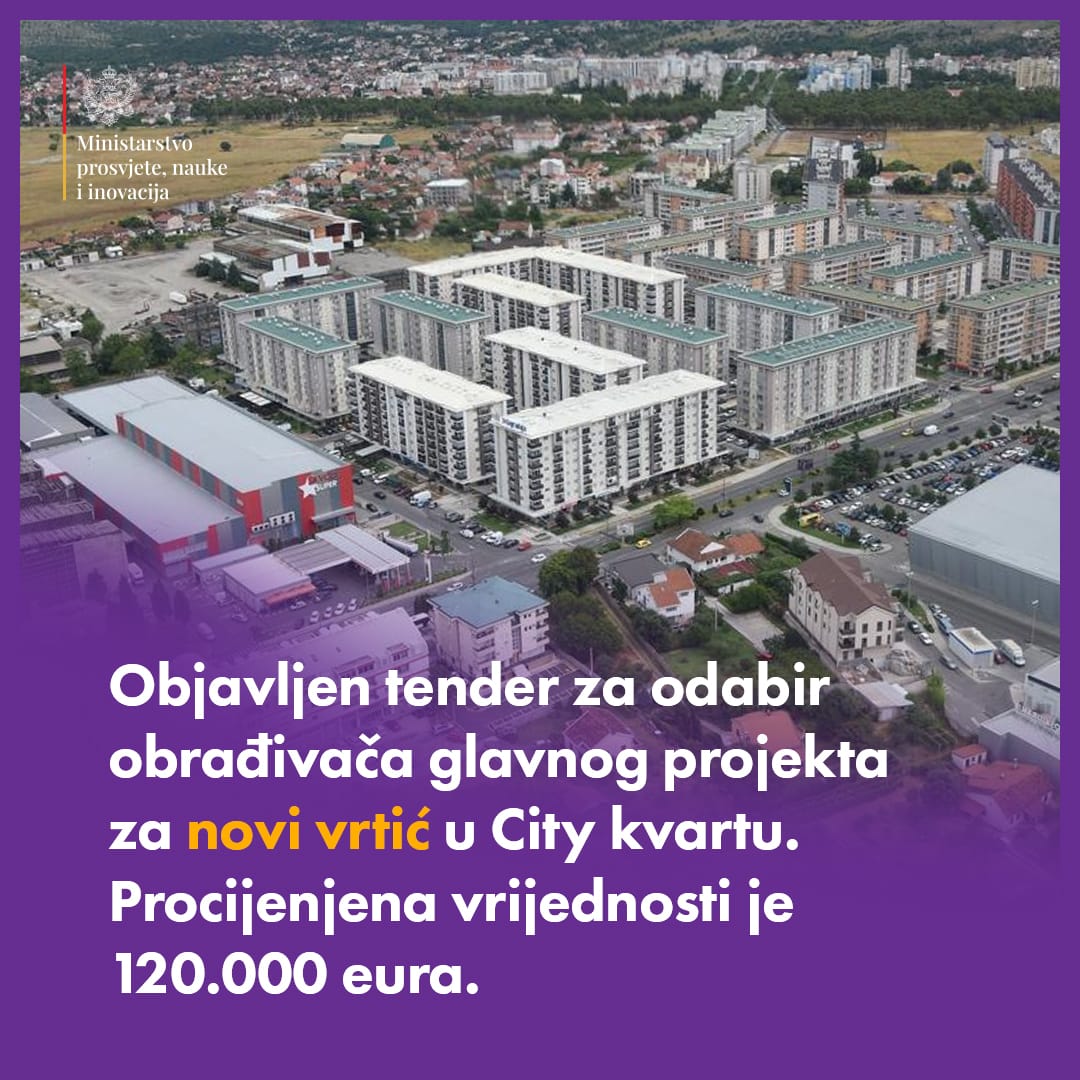 Objavljen tender za obrađivača glavnog projekta za novi vrtić u Siti kvartu