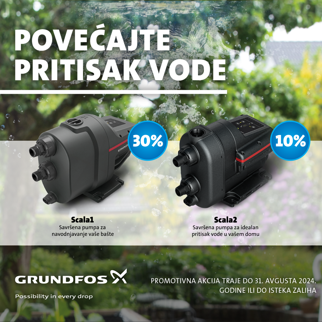Povećajte pritisak vode uz Grundfos pumpe za domaćinstvo: Savršen pritisak vode &#8211; konačno kompaktan i jednostavan za instalaciju