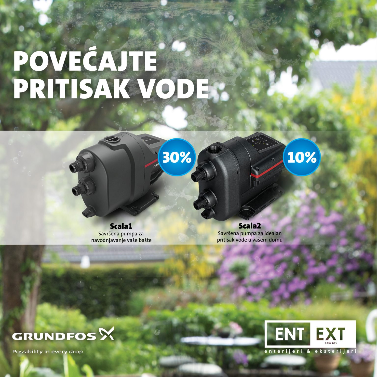 ENTEXT: Povećajte pritisak vode uz Grundfos pumpe za domaćinstvo