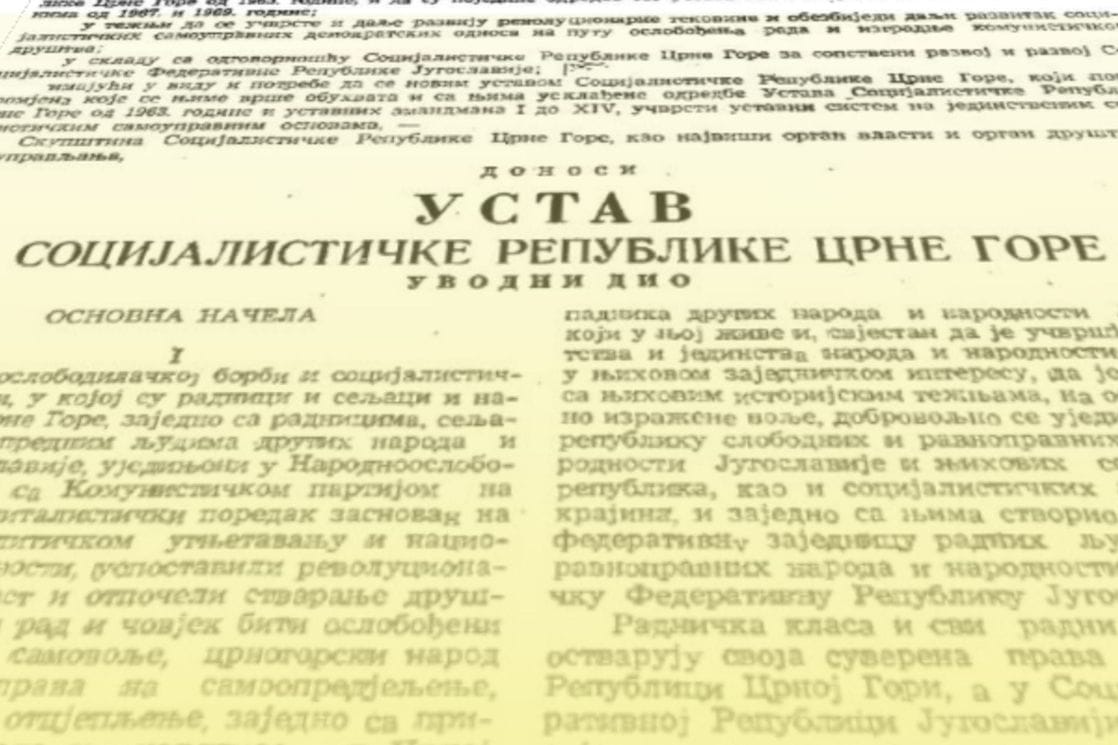 Prije pola vijeka usvojen četvrti Ustav Crne Gore: Prepoznato pravo na abortus, prvi put pomenuta himna…