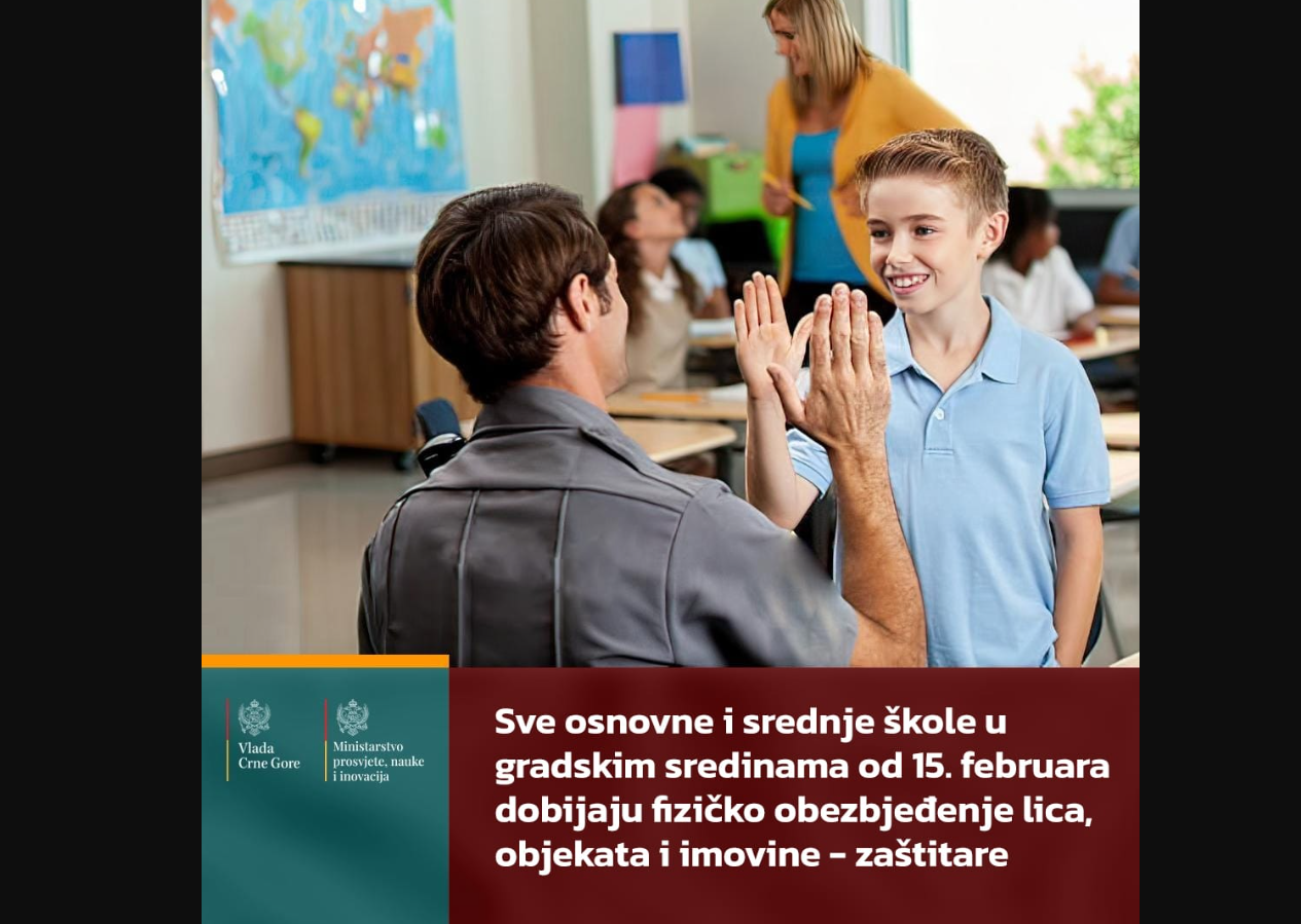 Ministarstvo prosvjete: Škole dobijaju zaštitare