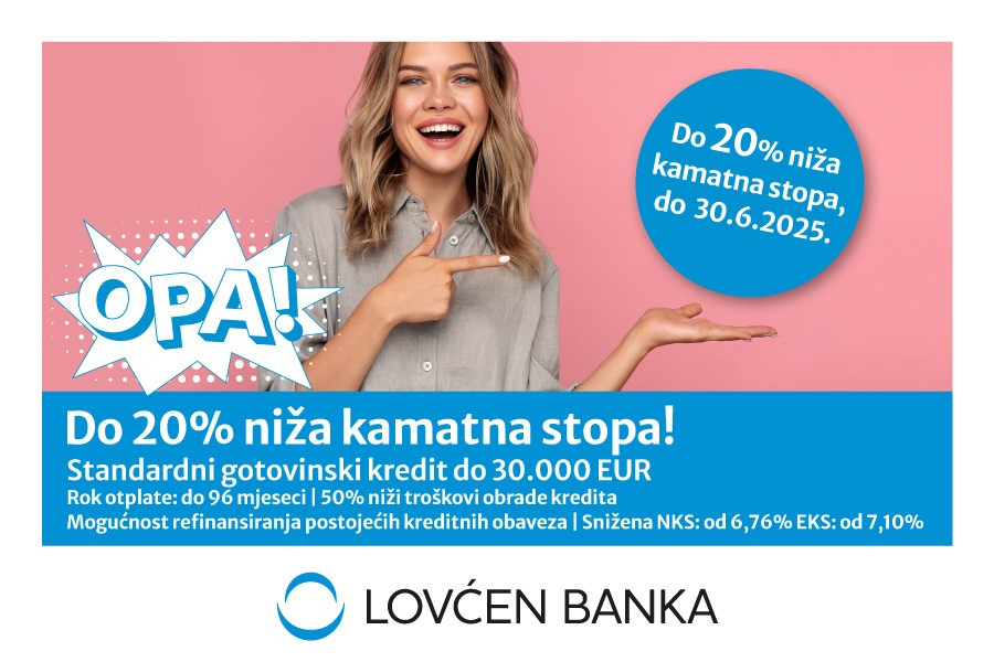 Do 20% niža kamatna stopa na gotovinski kredit!  