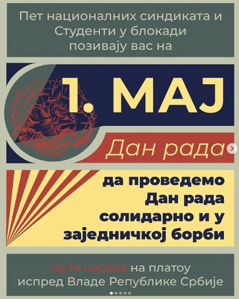 Srpski studenti i sindikalci najavili radikalizaciju i veliki protest 1. maja ispred Vlade Srbije