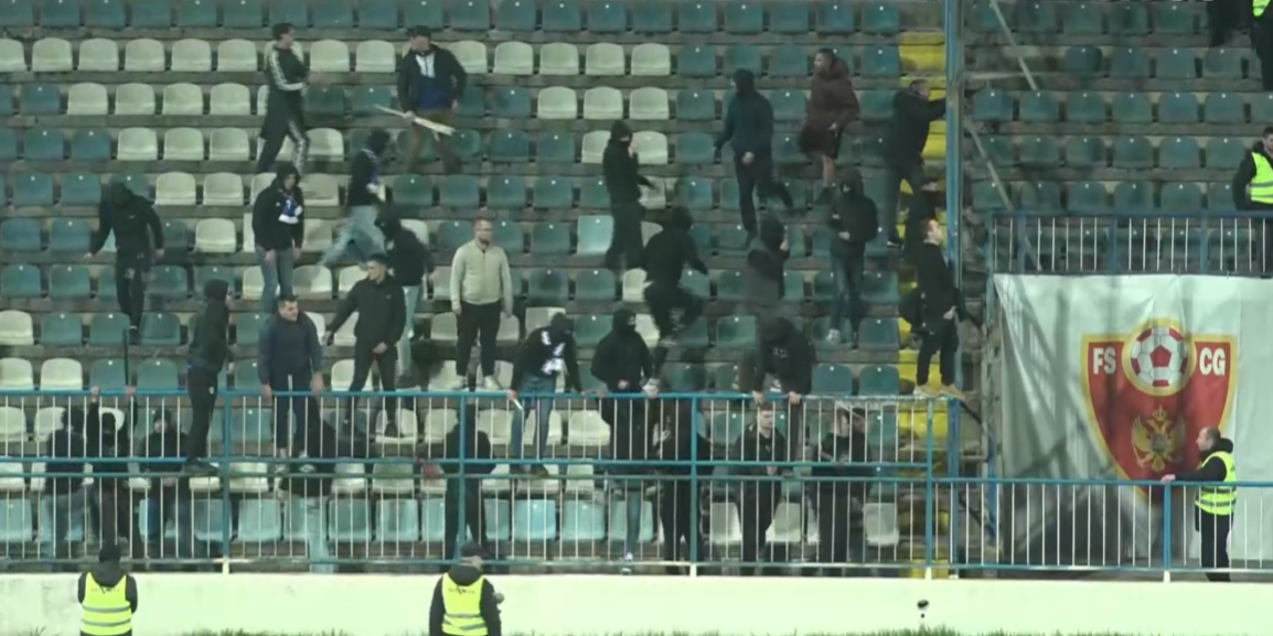 Neredi u Nikšiću: Nakratko prekinut derbi Sutjeska &#8211; Budućnost (VIDEO)