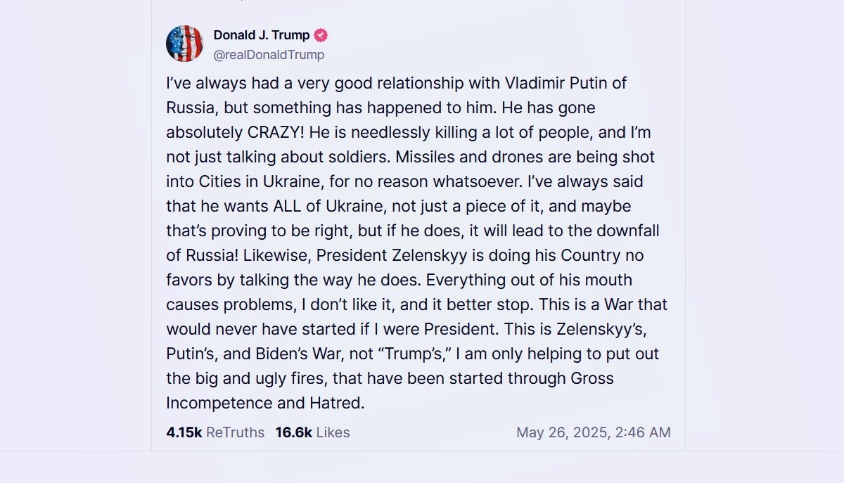Tramp: Putin je potpuno poludio