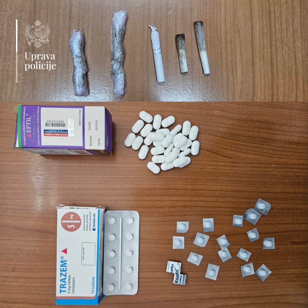(FOTO) Pojačane aktivnosti policije u Beranama, oduzete tablete sa liste opijata i marihuana, procesuirane četiri osobe
