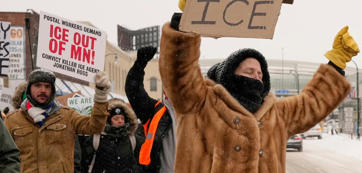 Sa protesta u Minesoti 18. januara, SAD, Foto: AP Photo/ Yuki Iwamura