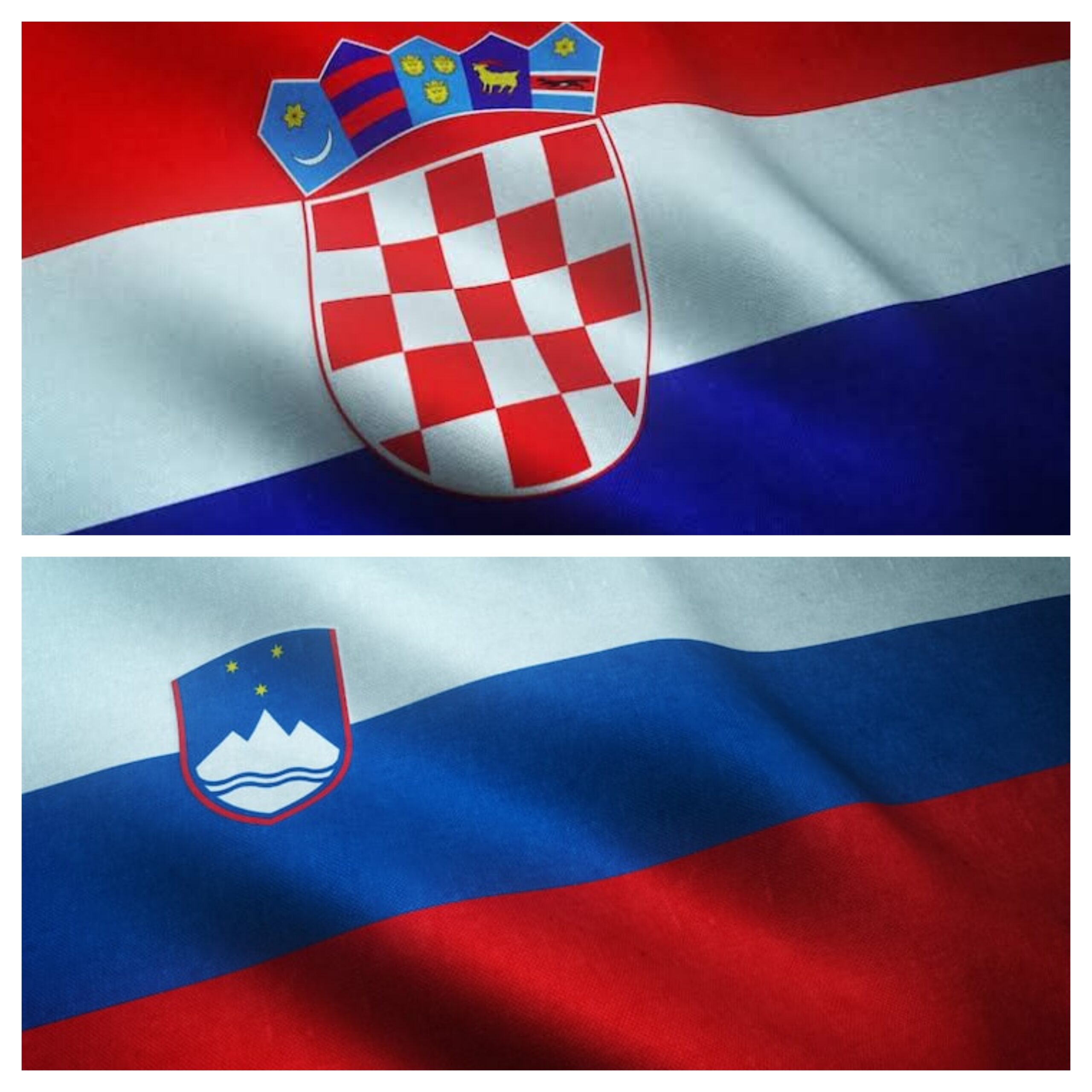 Ilustracija, Zastave Hrvatske i Slovenije, Foto: Freepik