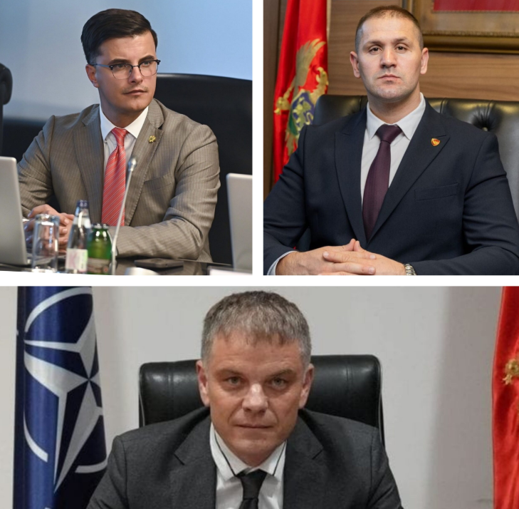 Šaranović, Šćepanović i Janović, Foto: MUP/ Vlada Crne Gore