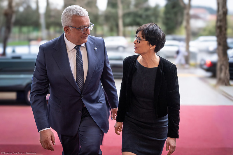 Andrija Mandić i Marta Kos (Foto: Skupština Crne Gore )