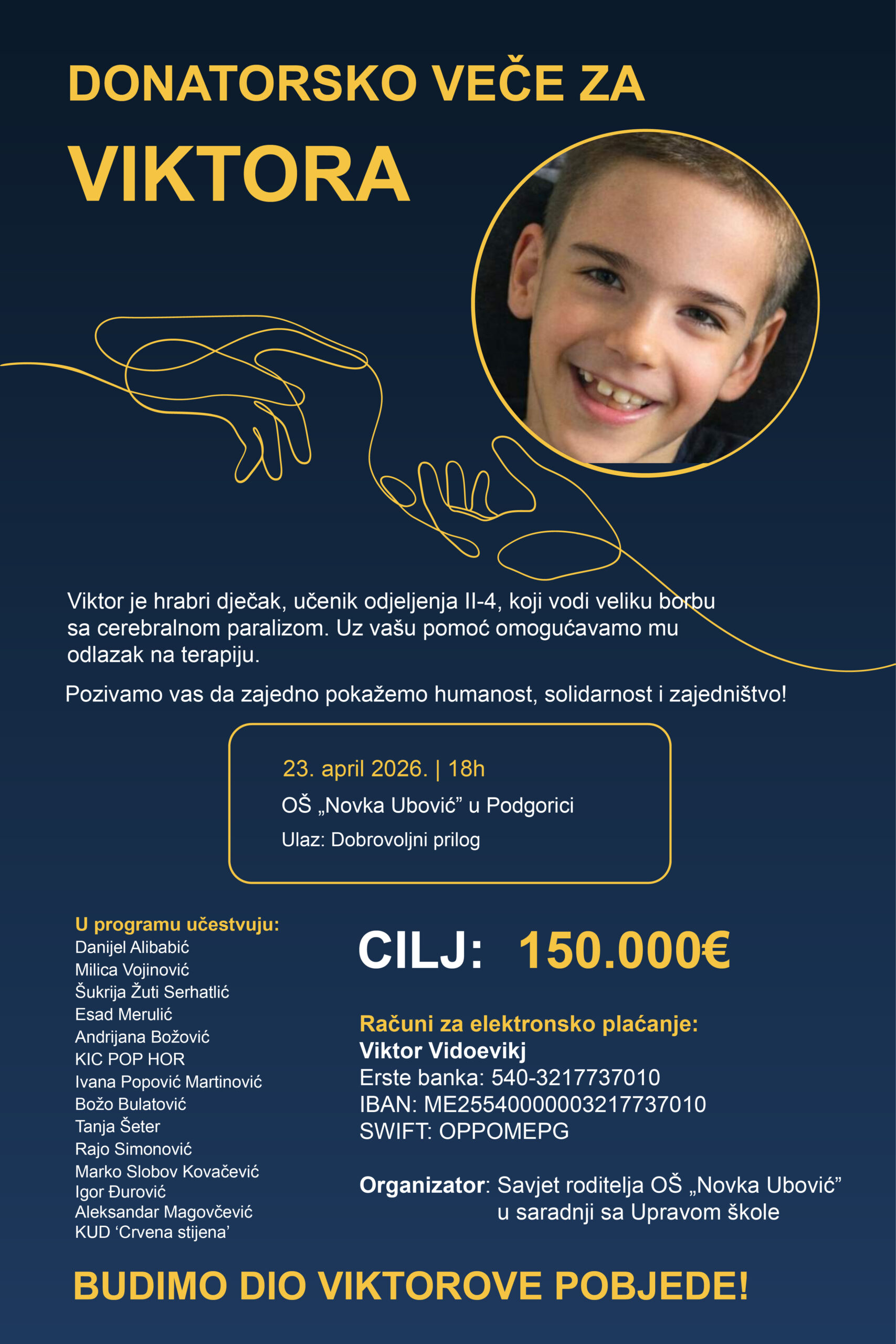 Donatorsko veče za Viktora